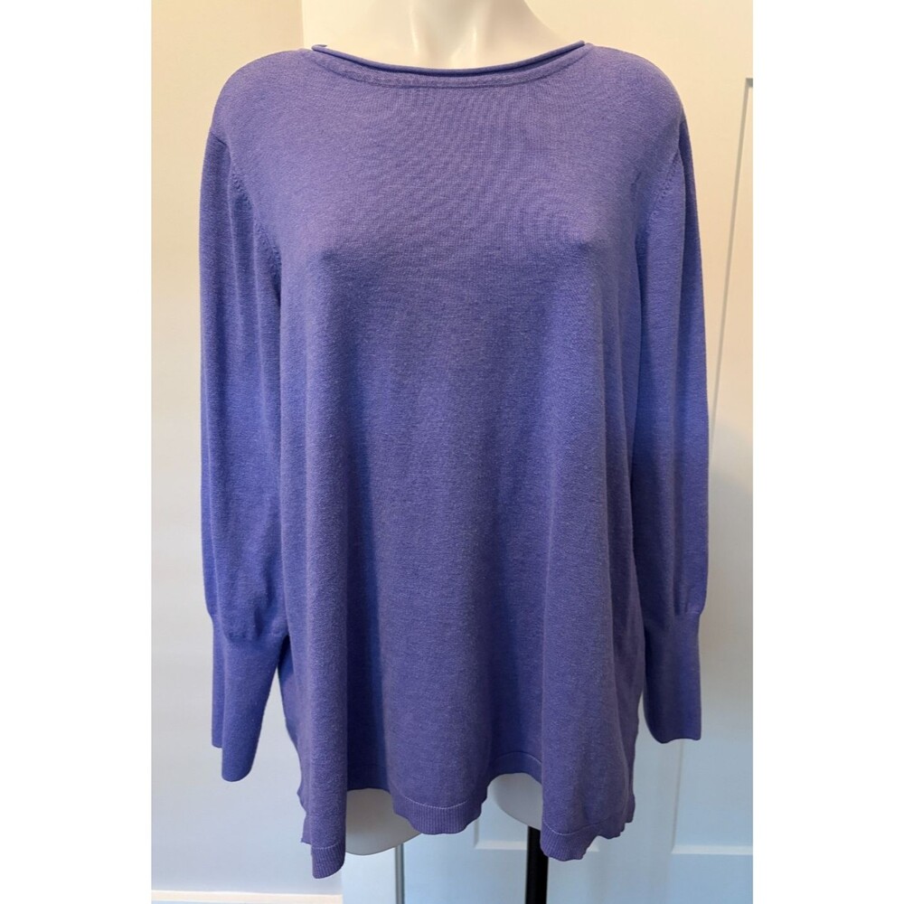 Chicos Womens Sweater Long Sleeve Purple Round Neck Size 4 (XXL)